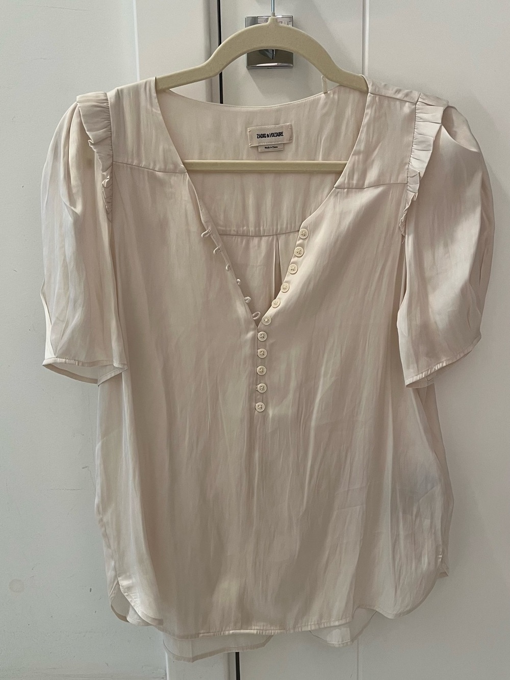 Zadig & Voltaire Twity Satin Top- Size S; Like New Condition